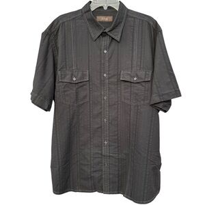 Tasso Elba Men’s XL Black Cotton Short Sleeve Button Shirt